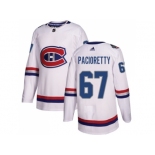 Men Adidas Montreal Canadiens #67 Max Pacioretty White Authentic 2017 100 Classic Stitched NHL Jersey