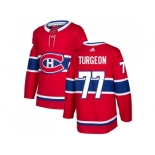 Men Adidas Montreal Canadiens #77 Pierre Turgeon Red Home Authentic Stitched NHL Jersey