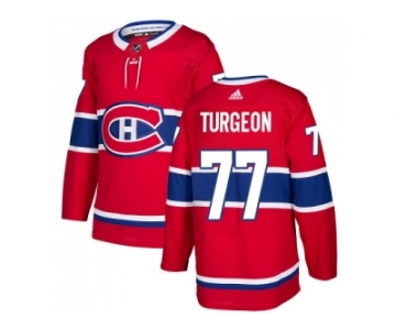 Men Adidas Montreal Canadiens #77 Pierre Turgeon Red Home Authentic Stitched NHL Jersey