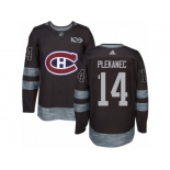 Men's Adidas Montreal Canadiens #14 Tomas Plekanec Authentic Black 1917-2017 100th Anniversary NHL Jersey