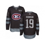 Men's Adidas Montreal Canadiens #19 Larry Robinson Authentic Black 1917-2017 100th Anniversary NHL Jersey