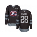 Men's Adidas Montreal Canadiens #28 Nathan Beaulieu Authentic Black 1917-2017 100th Anniversary NHL Jersey