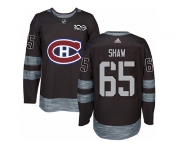 Men's Adidas Montreal Canadiens #65 Andrew Shaw Authentic Black 1917-2017 100th Anniversary NHL Jersey