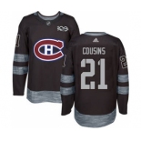 Men's Canadiens #21 Nick Cousins Black 1917-2017 100th Anniversary Stitched Hockey Jersey