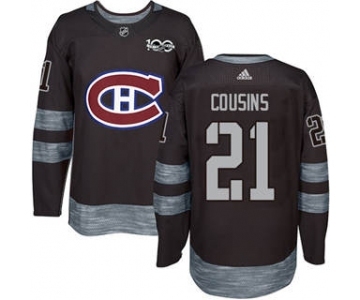 Men's Canadiens #21 Nick Cousins Black 1917-2017 100th Anniversary Stitched Hockey Jersey