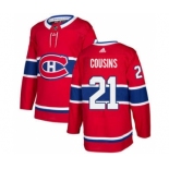 Men's Canadiens #21 Nick Cousins Red Home Authentic Stitched Hockey Jersey