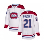 Men's Canadiens #21 Nick Cousins White Road Authentic Stitched Hockey Jersey