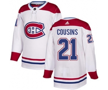 Men's Canadiens #21 Nick Cousins White Road Authentic Stitched Hockey Jersey