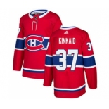 Men's Canadiens #37 Keith Kinkaid Red Home Authentic Stitched Hockey Jersey