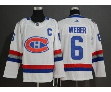 Men's Canadiens #6 Shea Weber White 2017 Hockey 100 Classic Hockey Hockey Jersey