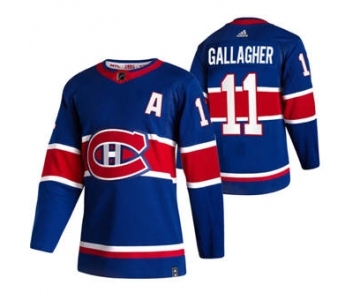 Men's Montreal Canadiens #11 Brendan Gallagher Blue 2020-21 Reverse Retro Alternate Hockey Jersey