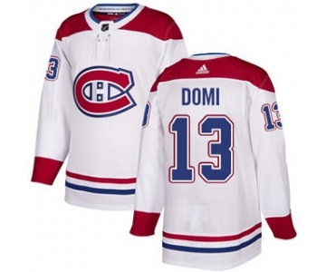 Men's Montreal Canadiens #13 Max Domi White Road Stitched Hockey Jersey