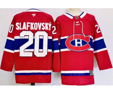 Men's Montreal Canadiens #20 Juraj Slafkovsky Red 2024-25 Stitched Jersey