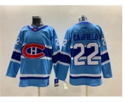 Men's Montreal Canadiens #22 Cole Caufield 2022-23 Reverse Retro Stitched Jersey