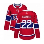 Men's Montreal Canadiens #22 Cole Caufield Red Home Authentic Women's Stitched NHL Jersey