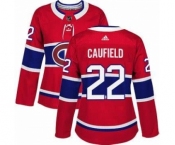 Men's Montreal Canadiens #22 Cole Caufield Red Home Authentic Women's Stitched NHL Jersey