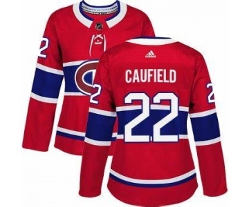 Men's Montreal Canadiens #22 Cole Caufield Red Home Authentic Women's Stitched NHL Jersey