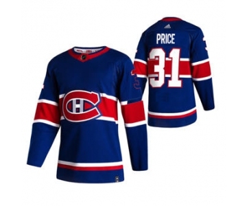 Men's Montreal Canadiens #31 Carey Price Blue 2020-21 Reverse Retro Alternate Hockey Jersey