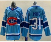 Men's Montreal Canadiens #31 Carey Price Blue 2022 Reverse Retro Stitched Jersey