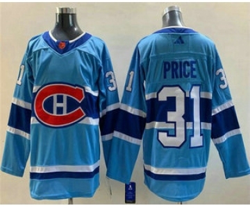 Men's Montreal Canadiens #31 Carey Price Blue 2022 Reverse Retro Stitched Jersey