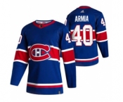 Men's Montreal Canadiens #40 Joel Armia Blue 2020-21 Reverse Retro Alternate Hockey Jersey