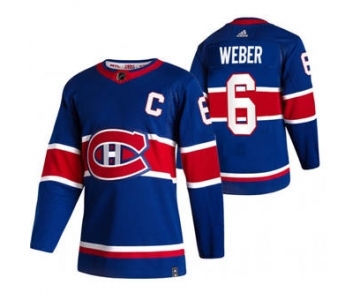 Men's Montreal Canadiens #6 Shea Weber Blue 2020-21 Reverse Retro Alternate Hockey Jersey