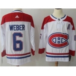 Men's Montreal Canadiens #6 Shea Weber White Road Stitched Hockey Jersey