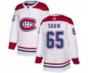 Men's Montreal Canadiens #65 Andrew Shaw White Road Stitched Hockey Jersey