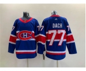 Men's Montreal Canadiens #77 Kirby Dach Blue Stitched Jersey