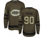 Men's Montreal Canadiens #90 Tomas Tatar Green Salute to Service Stitched Hockey Jersey