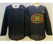 Men's Montreal Canadiens Blank 2022 Black Warm Up History Night Stitched Jersey