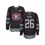 Men's Reebok Montreal Canadiens #26 Jeff Petry Authentic Black 1917-2017 100th Anniversary NHL Jersey