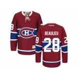 Men's Reebok Montreal Canadiens #28 Nathan Beaulieu Authentic Red Home NHL Jersey