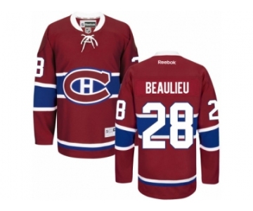 Men's Reebok Montreal Canadiens #28 Nathan Beaulieu Authentic Red Home NHL Jersey