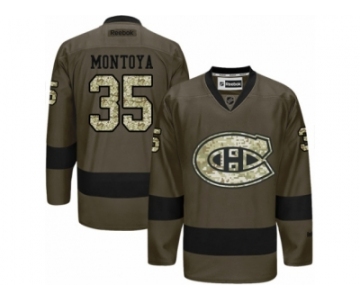 Men's Reebok Montreal Canadiens #35 Al Montoya Authentic Green Salute to Service NHL Jersey