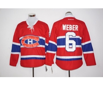 Men's Reebok Montreal Canadiens #6 Shea Weber Authentic Red Home NHL Jersey