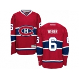 Men's Reebok Montreal Canadiens #6 Shea Weber Premier Red Home NHL Jersey