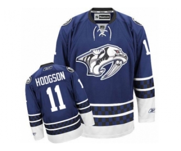 Men's Reebok Nashville Predators #11 Cody Hodgson Authentic Blue Third NHL Jersey