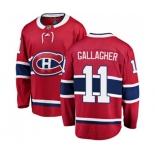 Montreal Canadiens #11 Brendan Gallagher Authentic Red Home Fanatics Branded Breakaway NHL Jersey