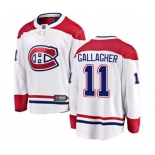 Montreal Canadiens #11 Brendan Gallagher Authentic White Away Fanatics Branded Breakaway NHL Jersey