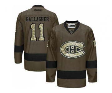 Montreal Canadiens #11 Brendan Gallagher Green Salute to Service Stitched NHL Jersey