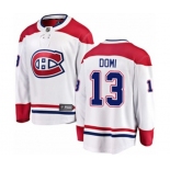 Montreal Canadiens #13 Max Domi Authentic White Away Fanatics Branded Breakaway NHL Jersey