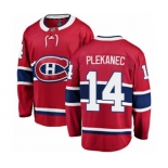 Montreal Canadiens #14 Tomas Plekanec Authentic Red Home Fanatics Branded Breakaway NHL Jersey