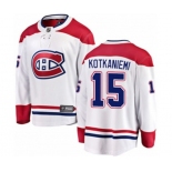 Montreal Canadiens #15 Jesperi Kotkaniemi Authentic White Away Fanatics Branded Breakaway NHL Jersey