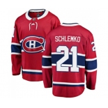 Montreal Canadiens #21 David Schlemko Authentic Red Home Fanatics Branded Breakaway NHL Jersey