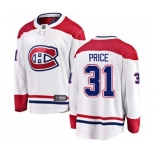 Montreal Canadiens #31 Carey Price Authentic White Away Fanatics Branded Breakaway NHL Jersey