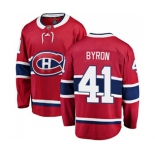 Montreal Canadiens #41 Paul Byron Authentic Red Home Fanatics Branded Breakaway NHL Jersey