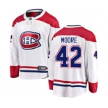 Montreal Canadiens #42 Dominic Moore Authentic White Away Fanatics Branded Breakaway NHL Jersey