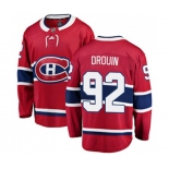 Montreal Canadiens #92 Jonathan Drouin Authentic Red Home Fanatics Branded Breakaway NHL Jersey