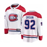 Montreal Canadiens #92 Jonathan Drouin Authentic White Away Fanatics Branded Breakaway NHL Jersey